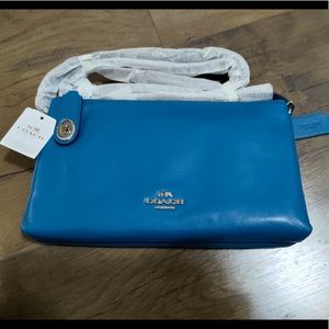 NWT Coach Smooth Leather Crosby Crossbody Bag Peacock Blue 36552
